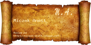 Miczek Anett névjegykártya